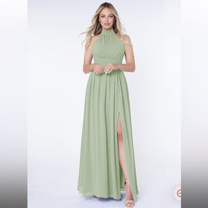 Azazie Bridesmaids Dress Sage Green Maxi